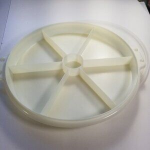 Tupperware Party Susan Divided Party Tray Tupper Seal 22412 Vintage Food Tray